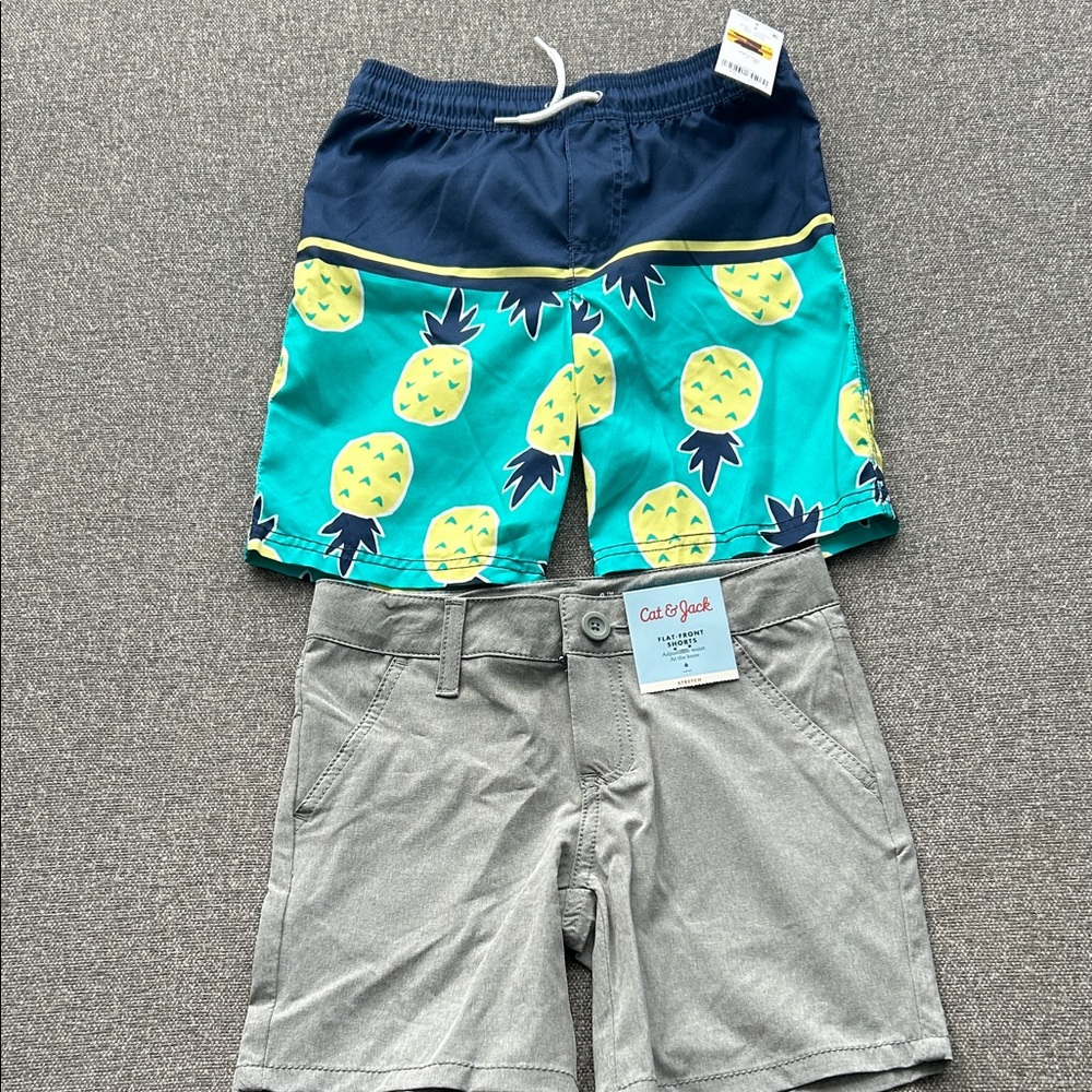 Cat & Jack Pineapple Print and Gray Shorts Set